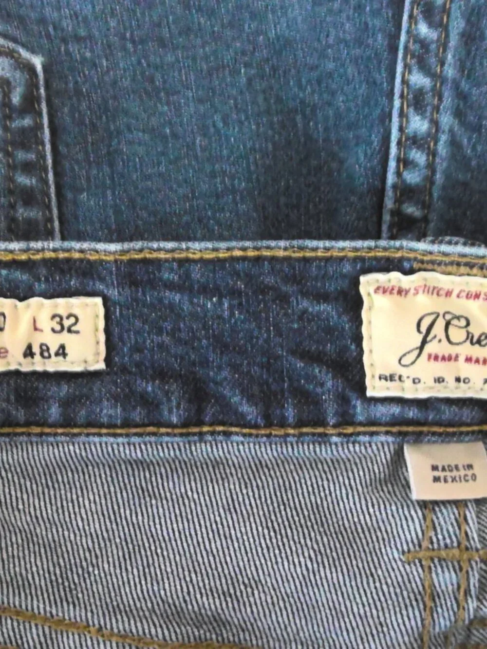 J. Crew Men's Blue Jeans Style 484 Slim Tapered Medium Wash Mid Rise Sz 30 X 32